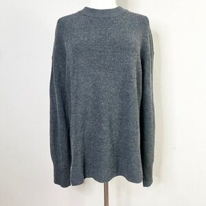 Lululemon Merino Wool Blend Ribbed Crewneck Sweater Grey LW3GKAS Womens Size 8